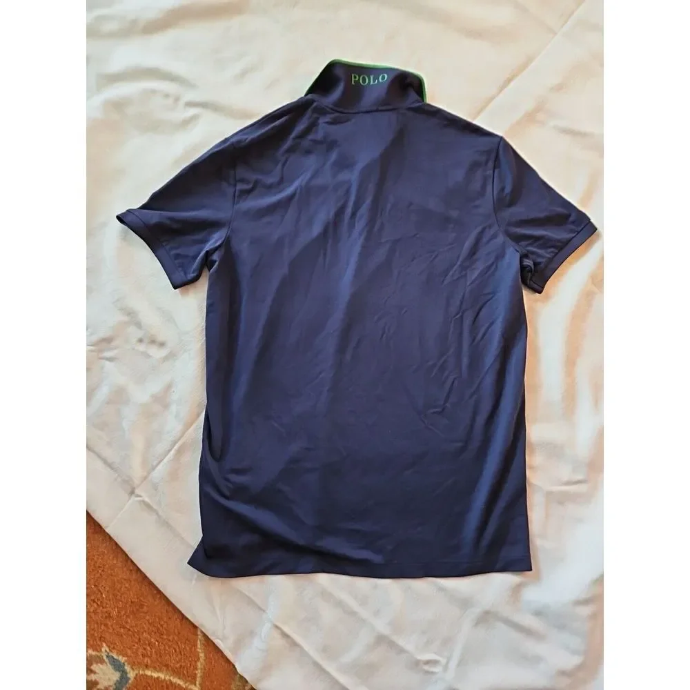 Ralph Lauren POLO GOLF Shirt Big Pony‎ SPELLOUT STAND-UP COLLAR Pro-Fit XL